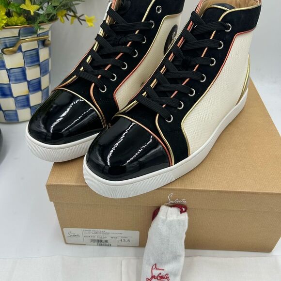 Men's Christian Louboutin SB 22 high top sneakers size 43.5 made in Italy - Picture 8 of 12